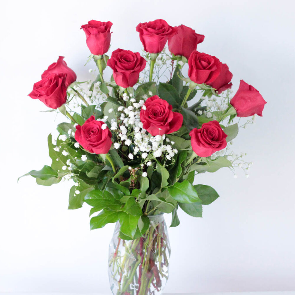 Enchanted Dozen Roses Arrangement