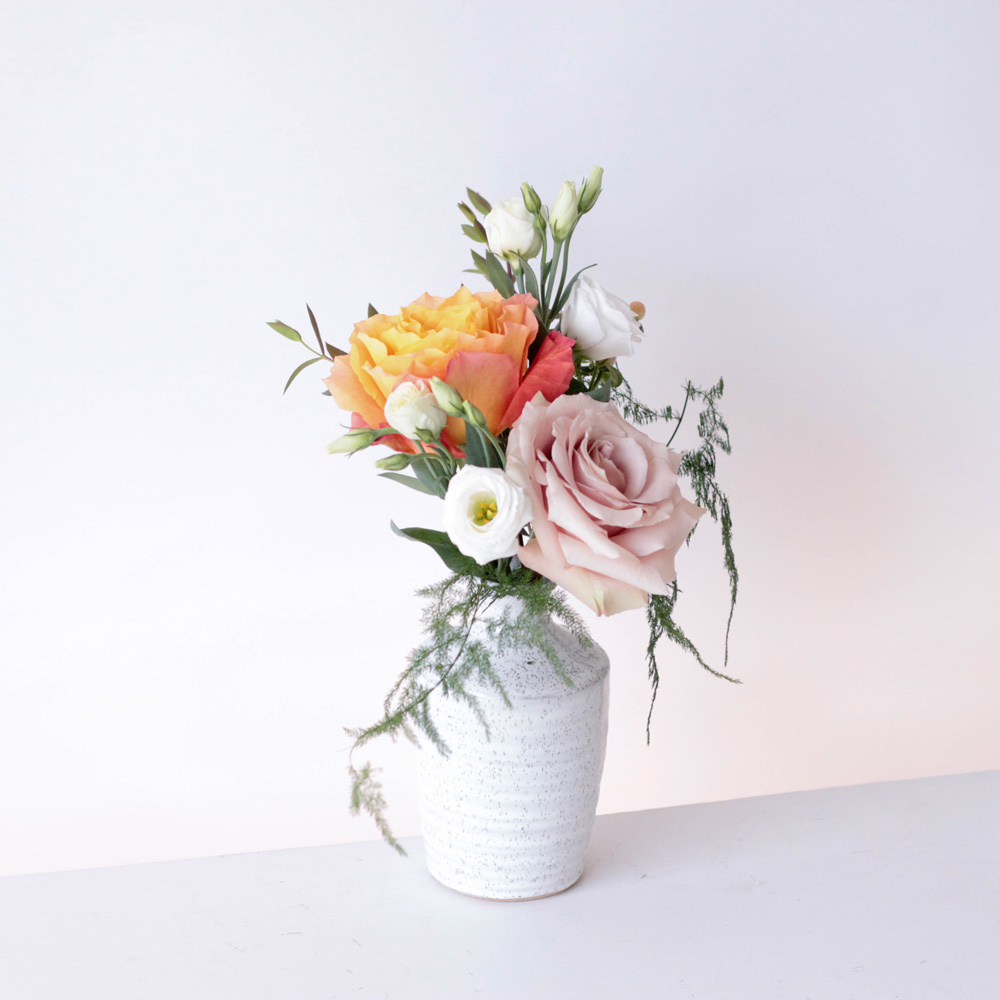 White Ceramic Wedding Bud Vase