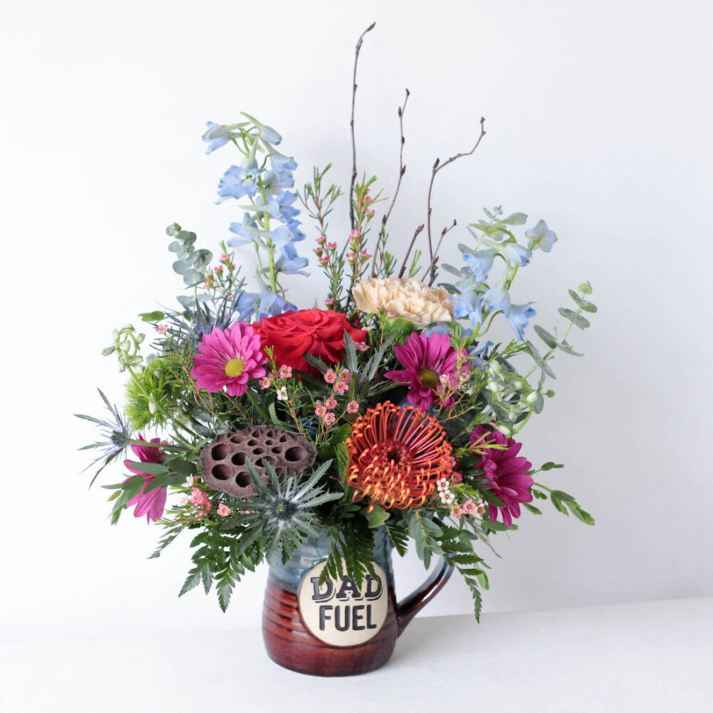 Daddio "Dad Fuel" Coffee Mug Floral Arrangement